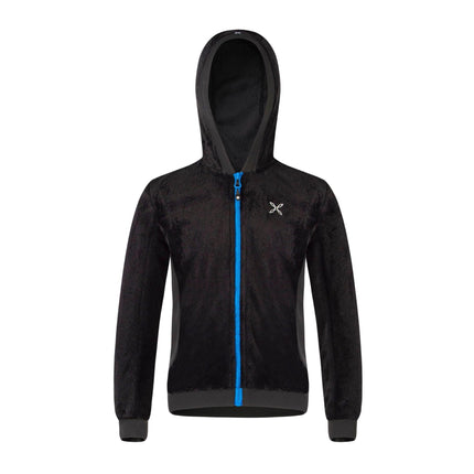 Maglia Polar Stretch Hoody Bambino Nero/Celeste