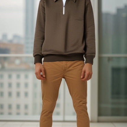 Maglia Polo Zipper Uomo Camo Green