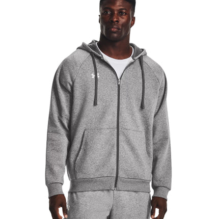 Maglia Rival Fleece Full - Zip Uomo Castlerock Light Heather/White