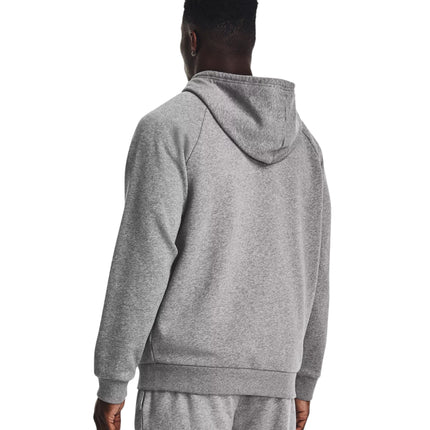 Maglia Rival Fleece Full - Zip Uomo Castlerock Light Heather/White