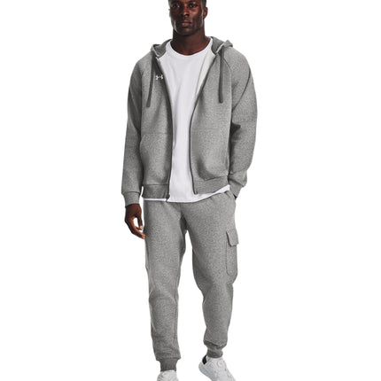 Maglia Rival Fleece Full - Zip Uomo Castlerock Light Heather/White