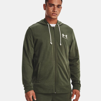 Maglia Rival Terry Full Zip Uomo Marine Green/Onyx White