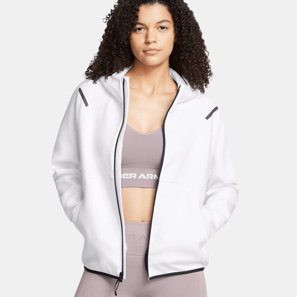 Maglia Unstoppable Fleece Full - Zip Donna White/Black