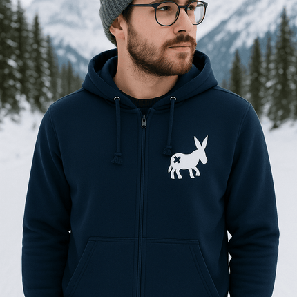 Maglia Zip Logo Uomo Blu