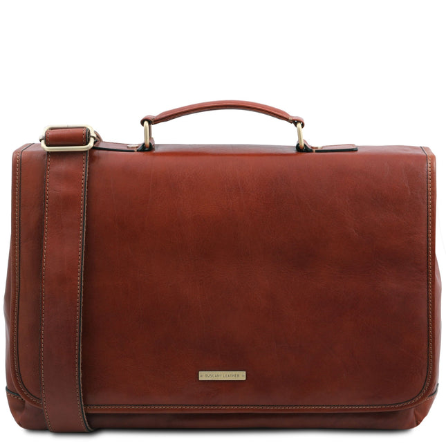 Mantova - Leather multi compartment TL SMART briefcase with flap | TL142068 messenger bag