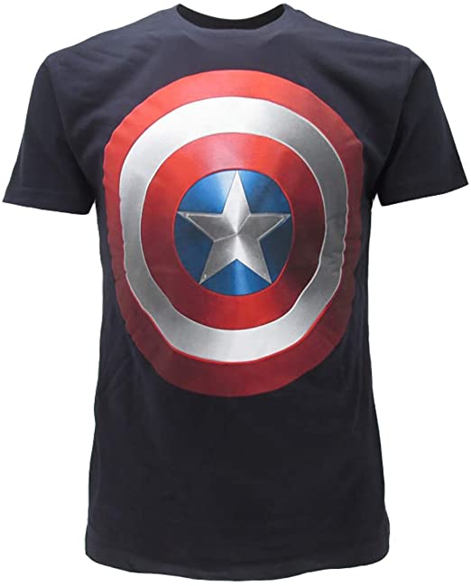 MARVEL AVENGERS CAPTAIN AMERICA SCUDO T-shirt L nera