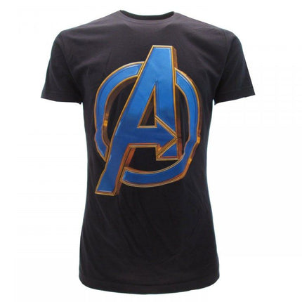 MARVEL AVENGERS LOGO T-shirt L nera