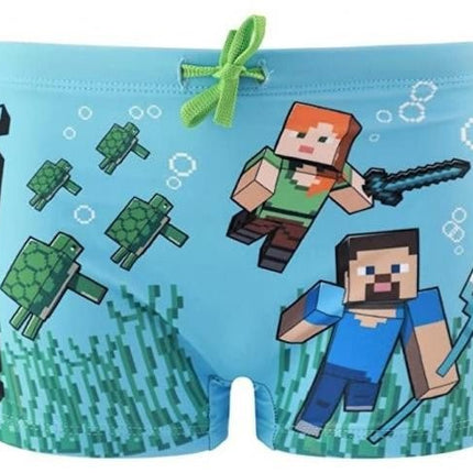 MINECRAFT : AGGIORNAMENTO ACQUATICO STEVE ED ALEX - COSTUME DA BAGNO BOXER 9 ANNI (134cm)