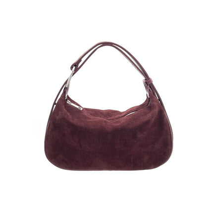 Montepulciano – Italian Suede Leather Hobo Bag – Bordeaux