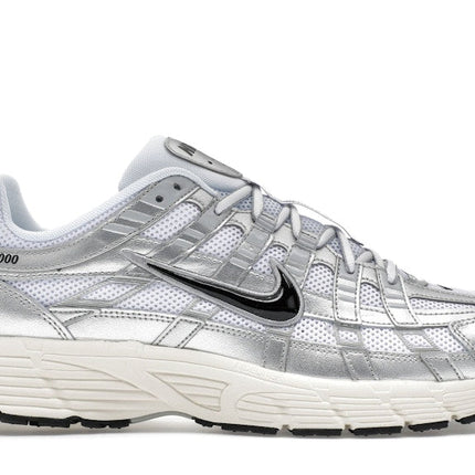 Nike P - 6000 White Metallic Silver Flat Silver Black