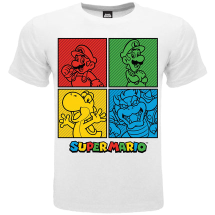NINTENDO SUPER MARIO : PERSONAGGI T - SHIRT BIANCA 14/15 ANNI