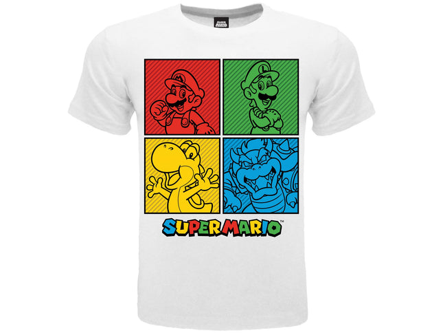 NINTENDO SUPER MARIO : PERSONAGGI T - SHIRT BIANCA 14/15 ANNI