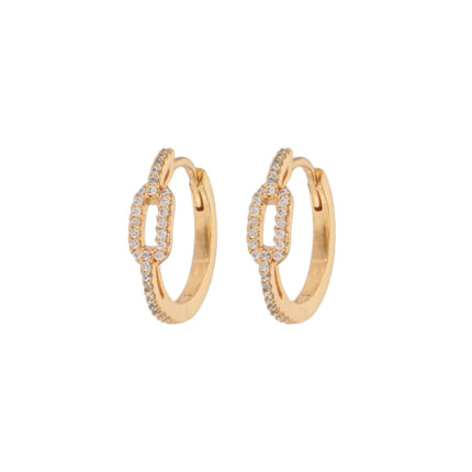 Orecchini Cerchi Catena Media