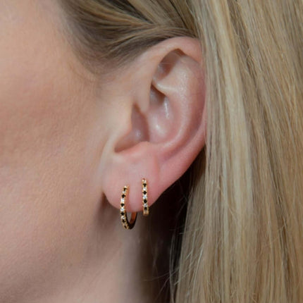 Orecchini Cerchi Piccoli Bianchi/Neri