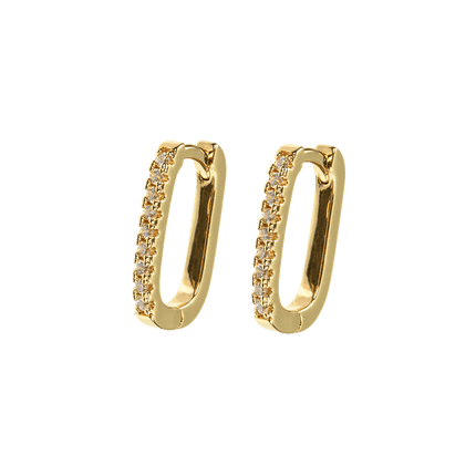 Orecchini Cerchi Quadrati con Pietre