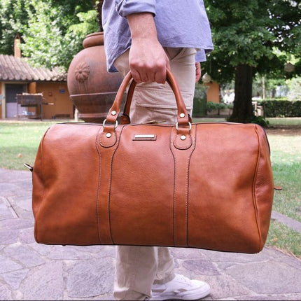 Oslo - Travel leather duffel bag - Weekender bag | TL141913