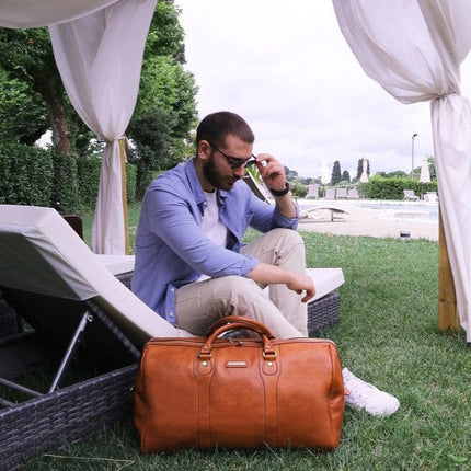 Oslo - Travel leather duffel bag - Weekender bag | TL141913