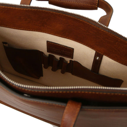 Palermo - Italian leather 3 - compartment briefcase for women | TL142452