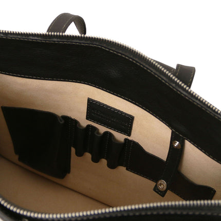 Palermo - Italian leather 3 - compartment briefcase for women | TL142452
