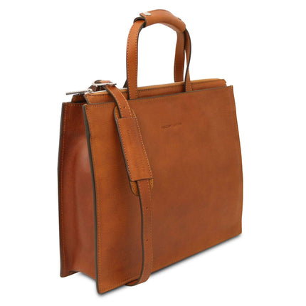 Palermo - Italian leather 3 - compartment briefcase for women | TL142452