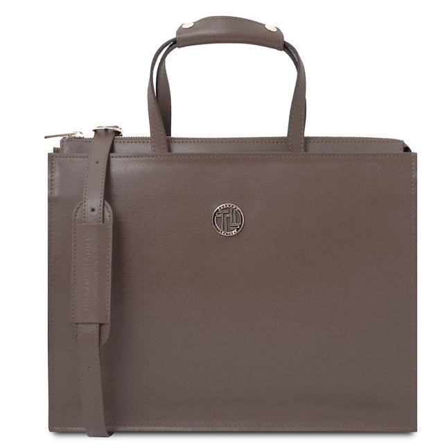 Palermo - Saffiano Italian leather briefcase 3 - compartment for women | TL141369