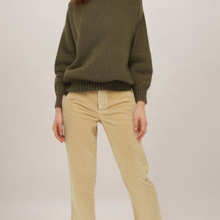 Pantaloni Olimpia Smooth Velvet Donna Camel