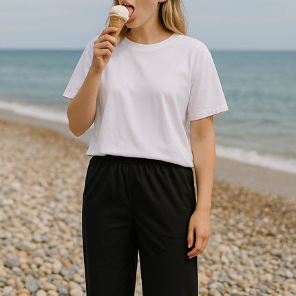 Pantaloni Pensil Cotton Linen Donna Navy Blue