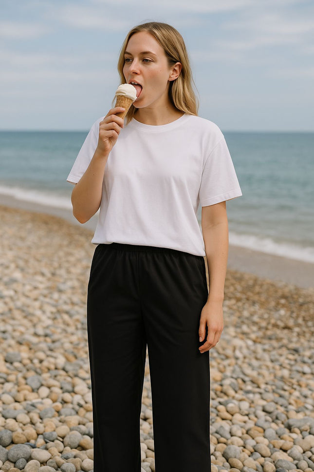 Pantaloni Pensil Cotton Linen Donna Navy Blue