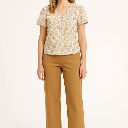 Pantaloni Pensil Cotton Linen Donna Noisette