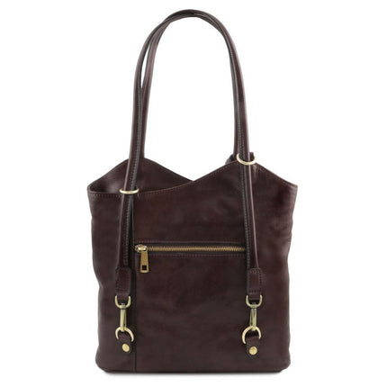 Patty - Italian leather convertible 2 - in - 1 backpack shoulder bag | TL141497