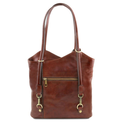 Patty - Italian leather convertible 2 - in - 1 backpack shoulder bag | TL141497