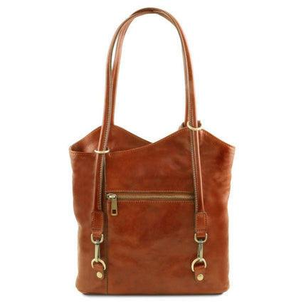 Patty - Italian leather convertible 2 - in - 1 backpack shoulder bag | TL141497