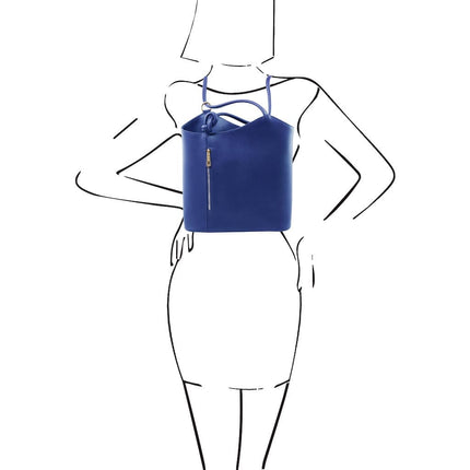 Patty - Saffiano leather convertible 2 - in - 1 backpack shoulder bag | TL141455