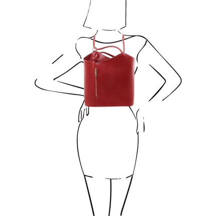 Patty - Saffiano leather convertible 2 - in - 1 backpack shoulder bag | TL141455