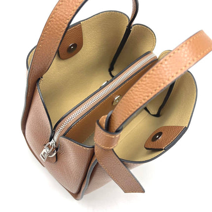 Pienza – Italian Leather Tote Handbag – Olive Green