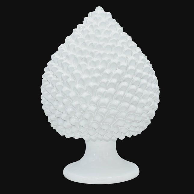 Pigna artigianale di Caltagirone modellata a mano altezza 15/40 white line