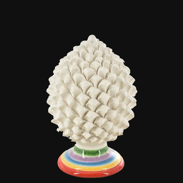 Pigna in ceramica artigianale di Caltagirone decoro white and color