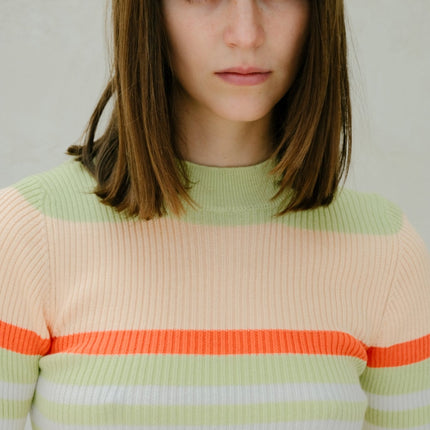 Pima Cotton Stripes Ribbed T-Shirt