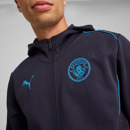 Puma Giacca Tuta Casual Hoodie MCFC Manchester City 2024/2025 Blu Navy