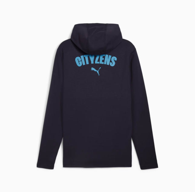 Puma Giacca Tuta Casual Hoodie MCFC Manchester City 2024/2025 Blu Navy