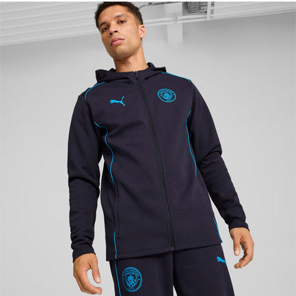 Puma Giacca Tuta Casual Hoodie MCFC Manchester City 2024/2025 Blu Navy