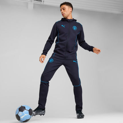 Puma Giacca Tuta Casual Hoodie MCFC Manchester City 2024/2025 Blu Navy