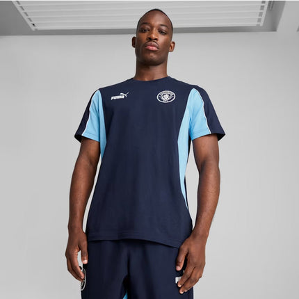 Puma Tee Maglietta MCFC FtblARCHIVE Manchester City Blu Bianca e Azzurra 2024/2025