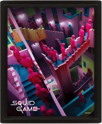 PYRAMID SQUID GAME (CRAZY STAIRS) - POSTER 3D INCORNICIATO
