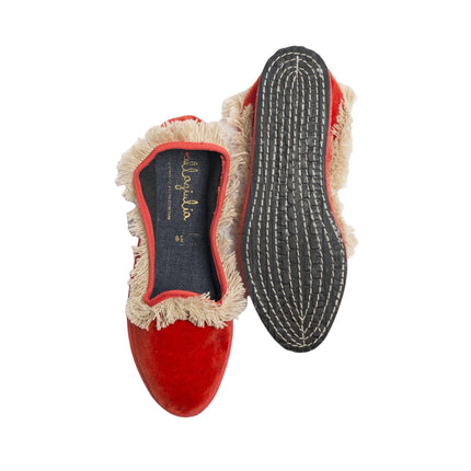 Scarpe Friulana Venezia Frangia Donna Corallo/Sabbia