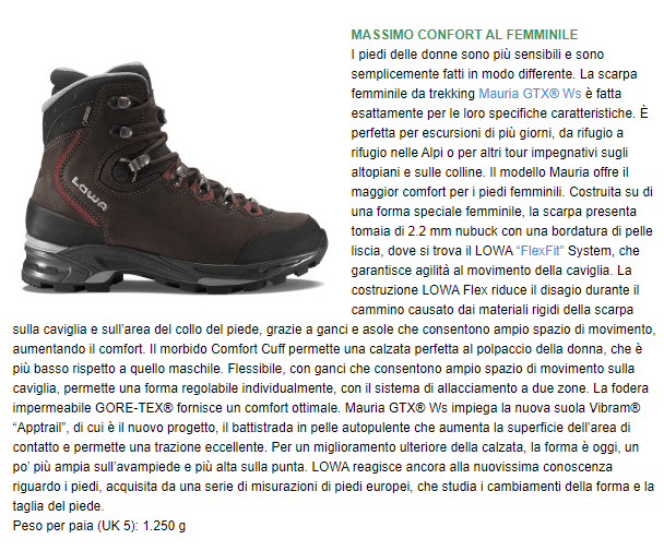 Scarpe Mauria GTX WS Donna