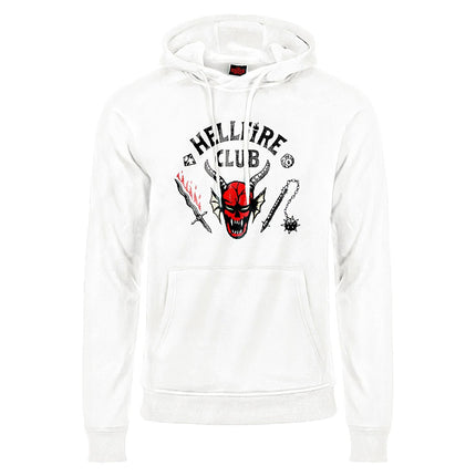 STRANGER THINGS HELLFIRE CLUB FELPA L BIANCA