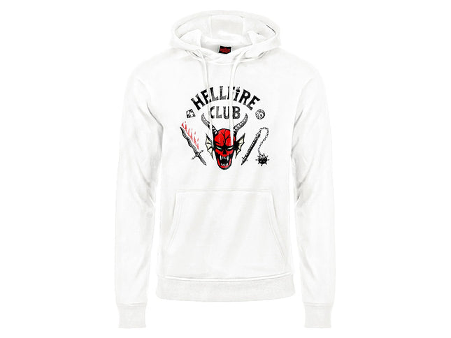 STRANGER THINGS HELLFIRE CLUB FELPA L BIANCA
