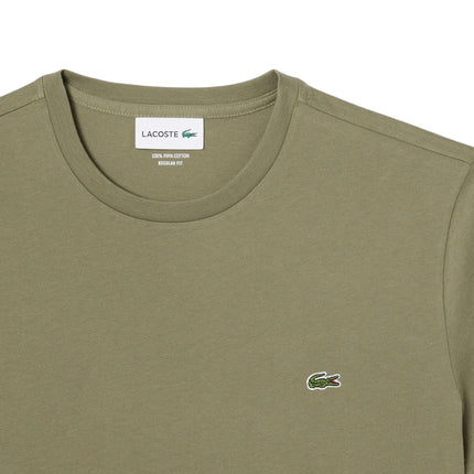 T-shirt Classic In Pima Uomo Verde Cachi