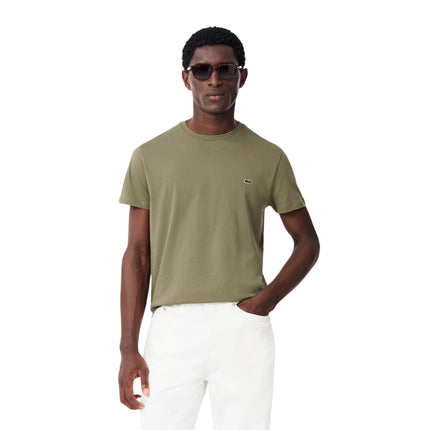 T-shirt Classic In Pima Uomo Verde Cachi
